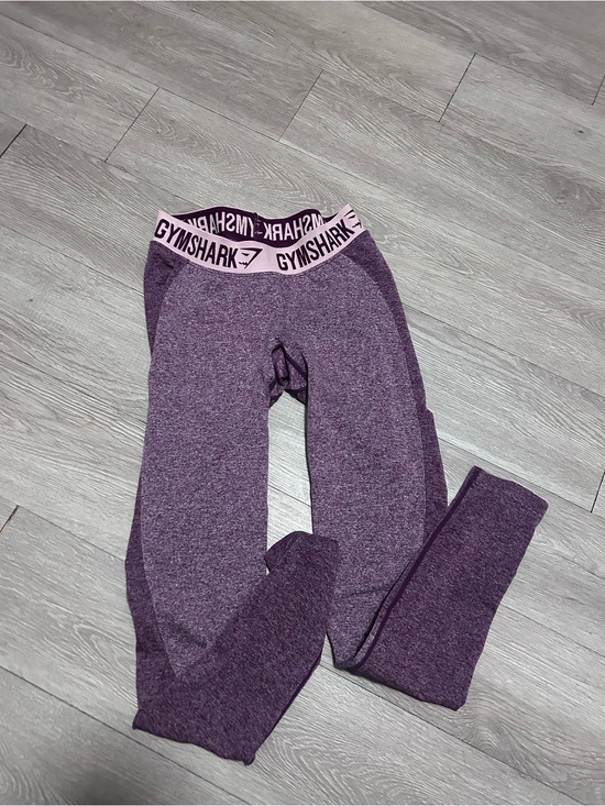 Gymshark Pants - Gymshark Purple Seamless High-Waist Leggings with Pink Logo Band